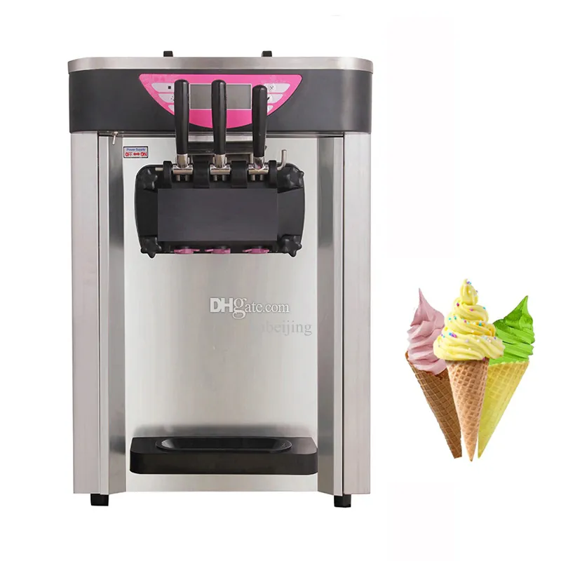 Machine à crème glacée molle de bureau, Machine à crème glacée commerciale, 3 saveurs, Machines de fabrication de glaces