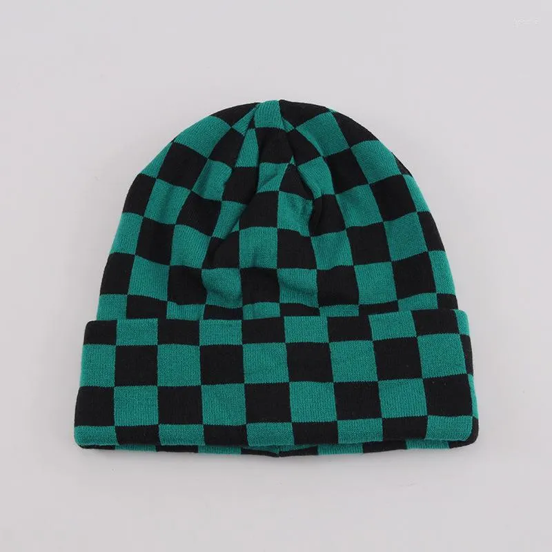 Basker Winter Acrylic Fashion Plaid tjockare stickad hatt Varma skallar Cap Beanie för män och kvinnor 226