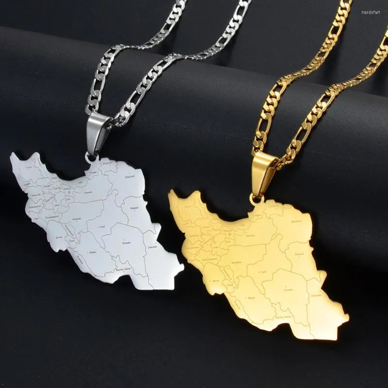 Pendant Necklaces Anniyo Map With Cities Name For Men Women Unisex Jewelry #321001