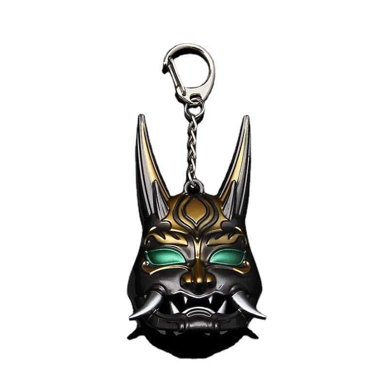 Key Rings Anime Genshin Impact Game Cosplay Xiao Tartaglia Mask Keychain Car Mora Acessórios Bolsa Chain Chain Metal Keychains G230210
