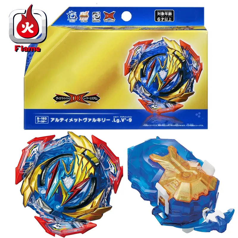 Spinning Top Rubber Dynamite Battle Bey Set B-193 Ultimate Valkyrie Booster B193 Spinning Top with Custom Launcher Kids Toys for Boys Gift 230210