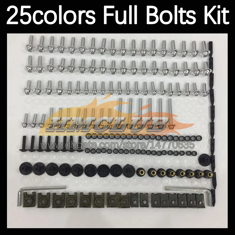 268PCS Complete MOTO Body Full Screws Kit For KAWASAKI NINJA ZX 6R 6 R CC ZX636 ZX6R ZX-636 ZX-6R 03 04 2003 2004 Motorcycle Fairing Bolts Windscreen Bolt Screw Nuts Nut Set