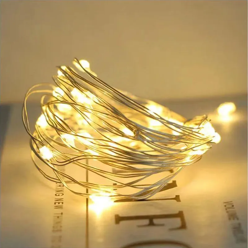 3.3ft 20 LED Mini luci stringa di fata impermeabili Filo di rame Firefly Starry Lighty per fai da te Festa di nozze Muratori Vasi Artigianato Decorazioni natalizie Bianco oemled