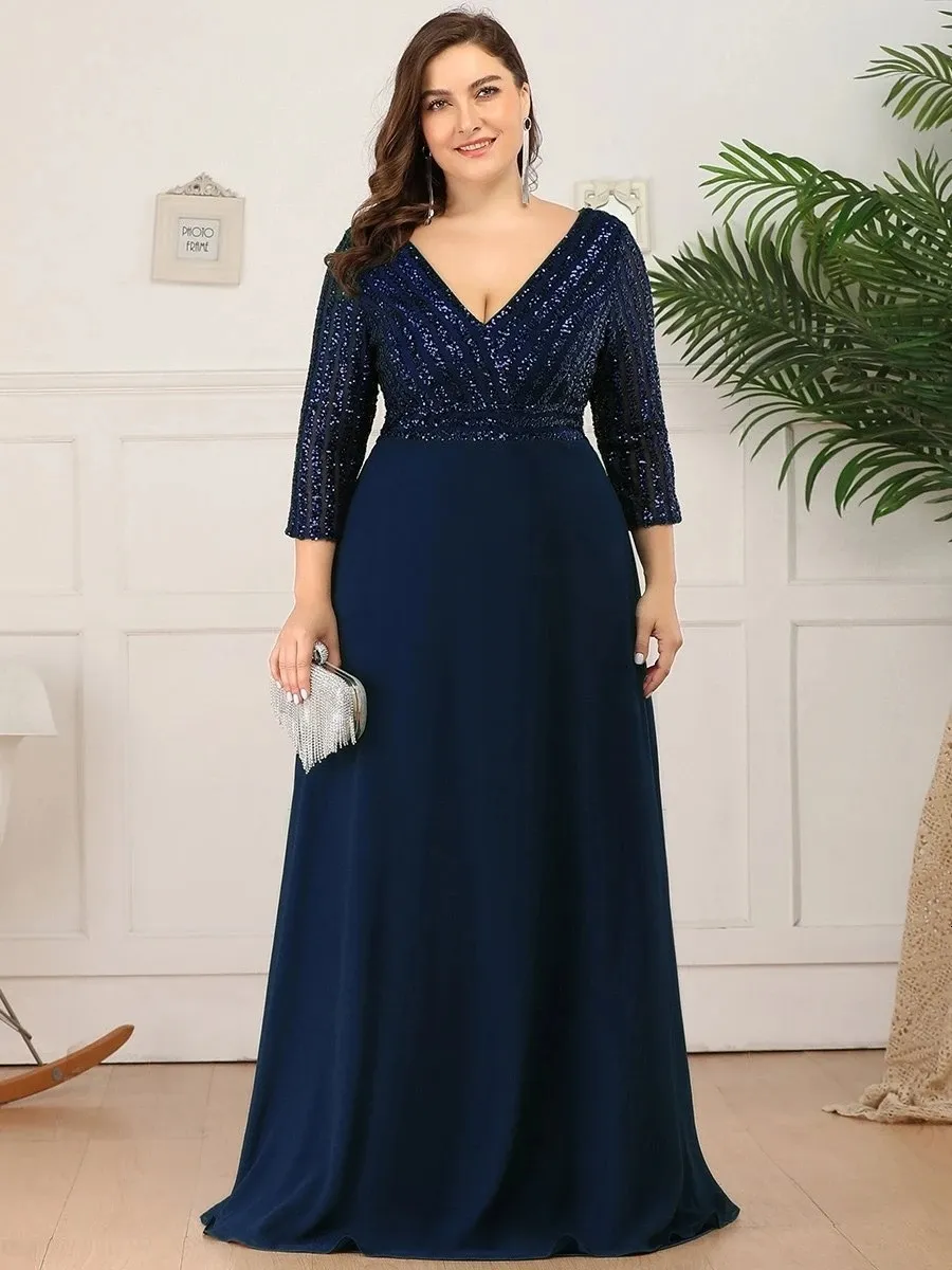 Feestjurken Plus Size Prom Jurken Lange Sexy V Nek A Line Pailletten Ooit Mooi Van Elegante Bruidsmeisje Jurk Vrouwen 230211 Van 34 99 DHgate