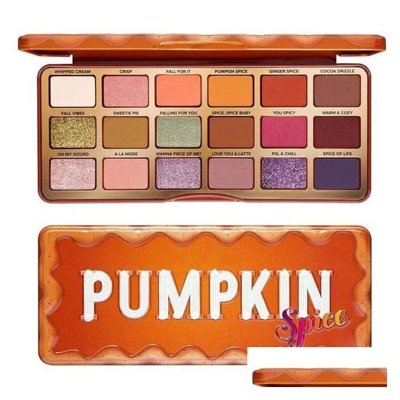 Eye Shadow 18 Colors Eyeshadows Palette To Fac Orange Pumpkin Color Eyeshadow 2021 Christmas Limited Highcolor Rendering Makeup Drop Dhs47