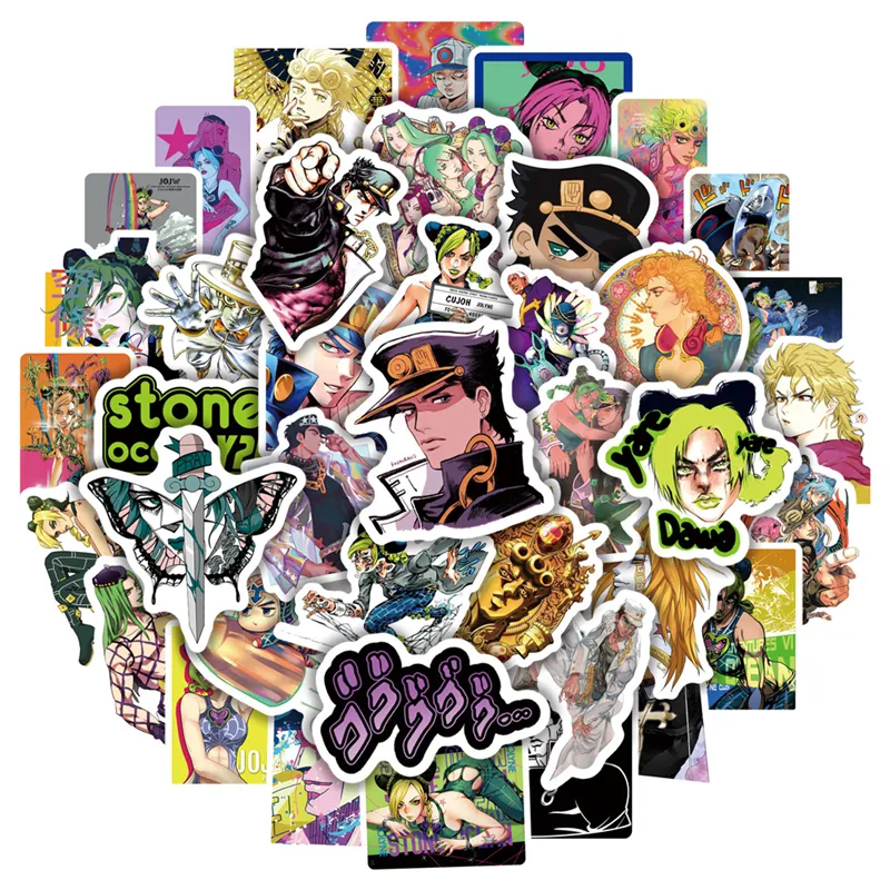 50 Pcs anime Pierre Océan Autocollants Aventure Bizarre De JoJo Graffiti Enfants Jouet Planche À Roulettes voiture Moto Vélo Autocollant Stickers En Gros