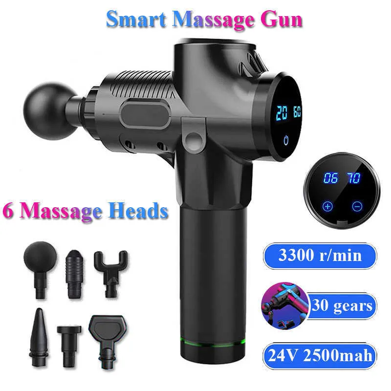 30 Speed High Frequency Therapy Gun Muscle Relax Deep Tissue Neck Body Relaxation Fitness Sport Electric Massager 0209