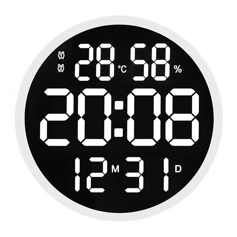 Wall Clocks Inch Silent Led Clock Alarm With Calendar Smart Brightness Temperature . Modern Home Decoration Gift IdeaWall ClocksWall