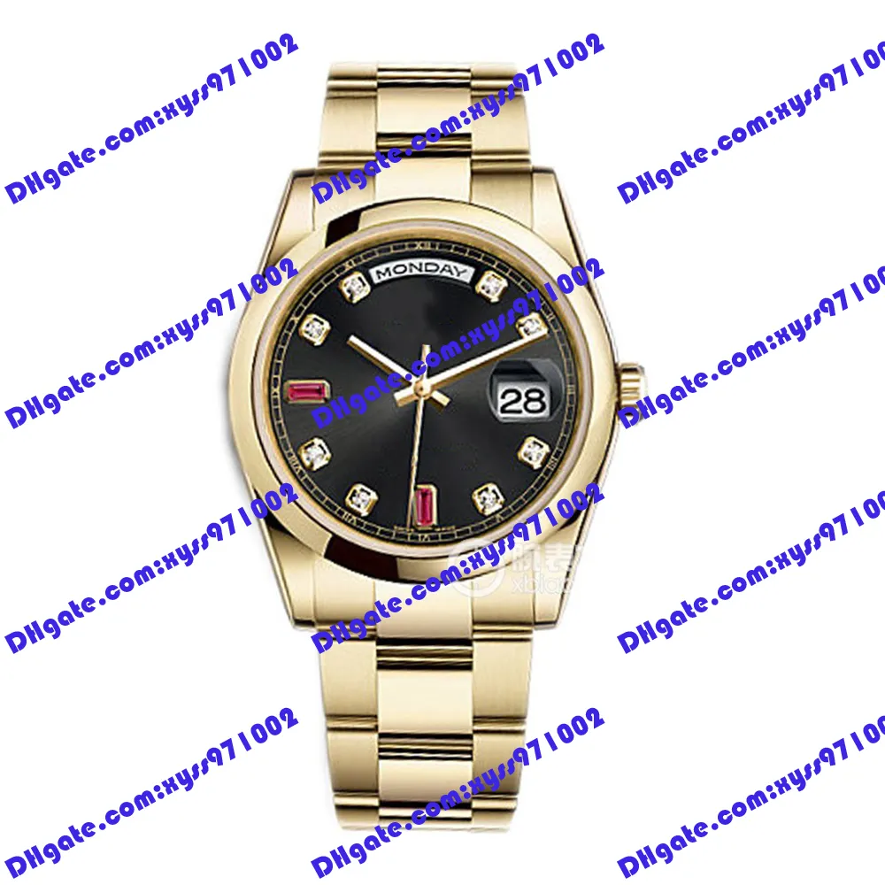 High quality men's watch 36mm black diamond 118208 gold watch 2813 movement automatic mechanical women's watch original box paper stainless steel sapphire glass