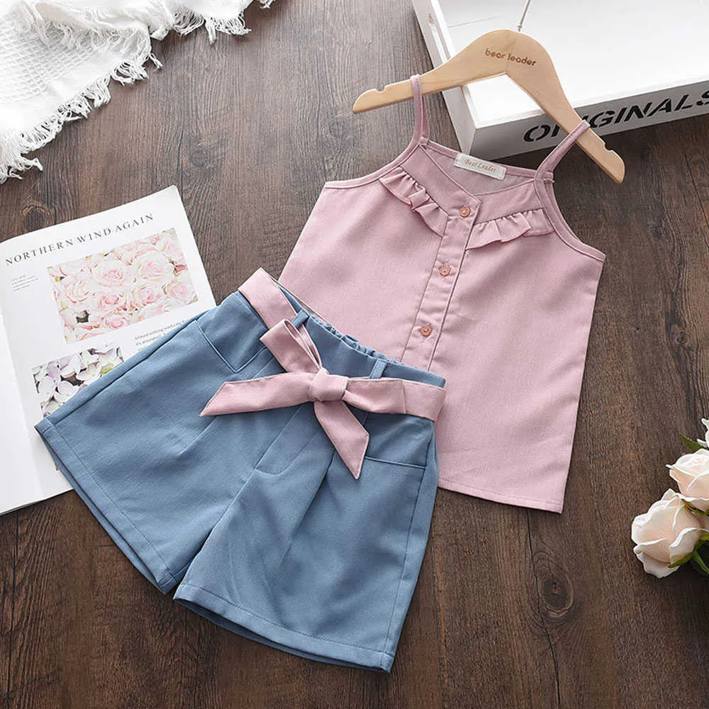 Neue Bow Boutique Kleidung Casual Stück Sets Sommer Ärmellose Kleidung für Kinder Solide Y Geburtstag Outfit