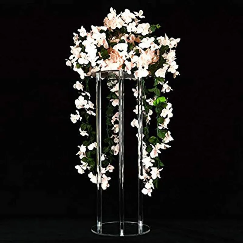 Party Decoration 10pcs / Lot Round Table Flower Rack 40/60 /80 /100 CM Tall Acrylic Wedding Road Lead Centerpiece EventParty