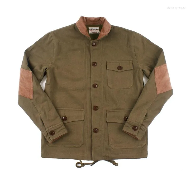 Herrjackor krage 2023 vinterstativ corduroy tjockare jacka män khaki multi-pocket lapp puffer ytterkläder casure cardigan coat