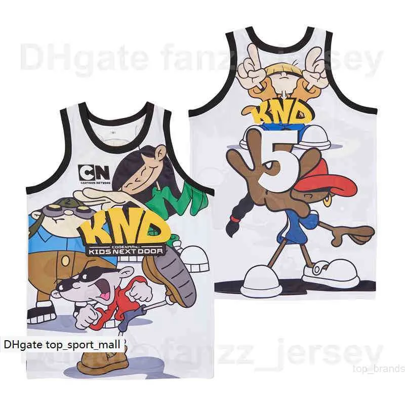 Moive Cartoon TV Series codename Kids Next Door 5 Basketball Jersey Men Breattable For Sport Fans Hiphop Pure Cotton Shirt Uniform Bra till försäljning