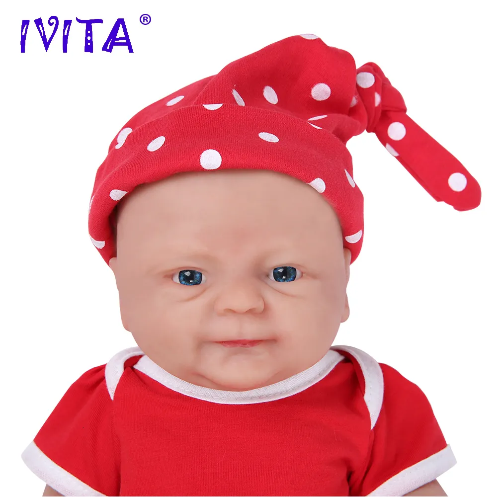 인형 IVITA WG1512 14 인치 1.65kg 전신 실리콘 베베 리본 인형 "코코"부드러운 인형 현실적인 소녀 베이비 DIY Blank Toys 어린이 230210