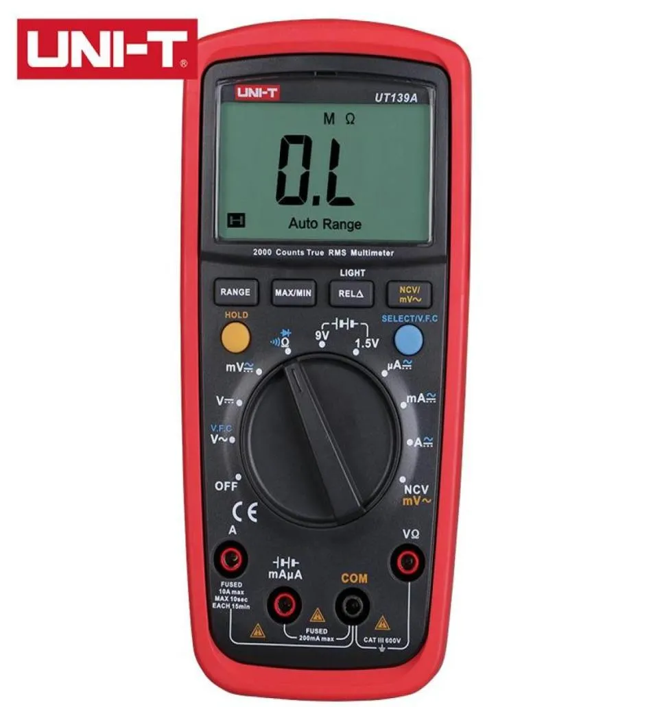 Multimeters UNIT UT139AUT139BUT139CUT139DUT139EUT139S True RMS Digital MultimeterMAXMINREL Modes Automanual Ranges Select6059554