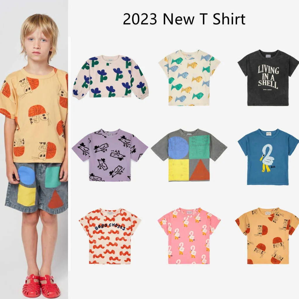 T-shirts Vêtements pour enfants T-shirts Shorts 2023 BC Nouvel été coréen Garçons Filles T-shirts en coton à manches courtes Vêtements pour enfants Top T230209