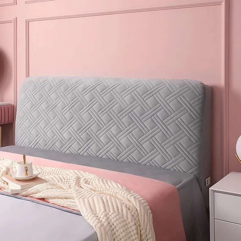 Sängkläder sätter europeiska förtjockna mjuka plysch quiltade huvudgavelskydd fast färg rosa all-inclusive sammet säng head cover 180x70 cm 230211
