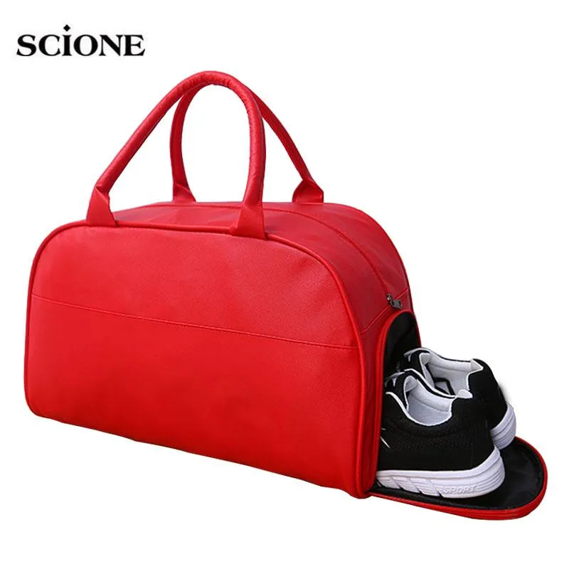 Outdoor Bags Soft Leather Women Men Gym For Fitness Bag Yoga Handbags Training Gymtas Sac De Sport Sports Sack Travel Shoes Tas XA670WA