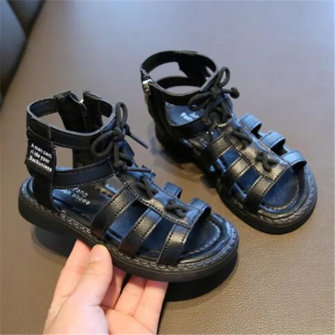 Moda dziecięca sandały dziewczęta sandał rzymskie dzieci księżniczki high-top buty Summer Toddler Baby Shut