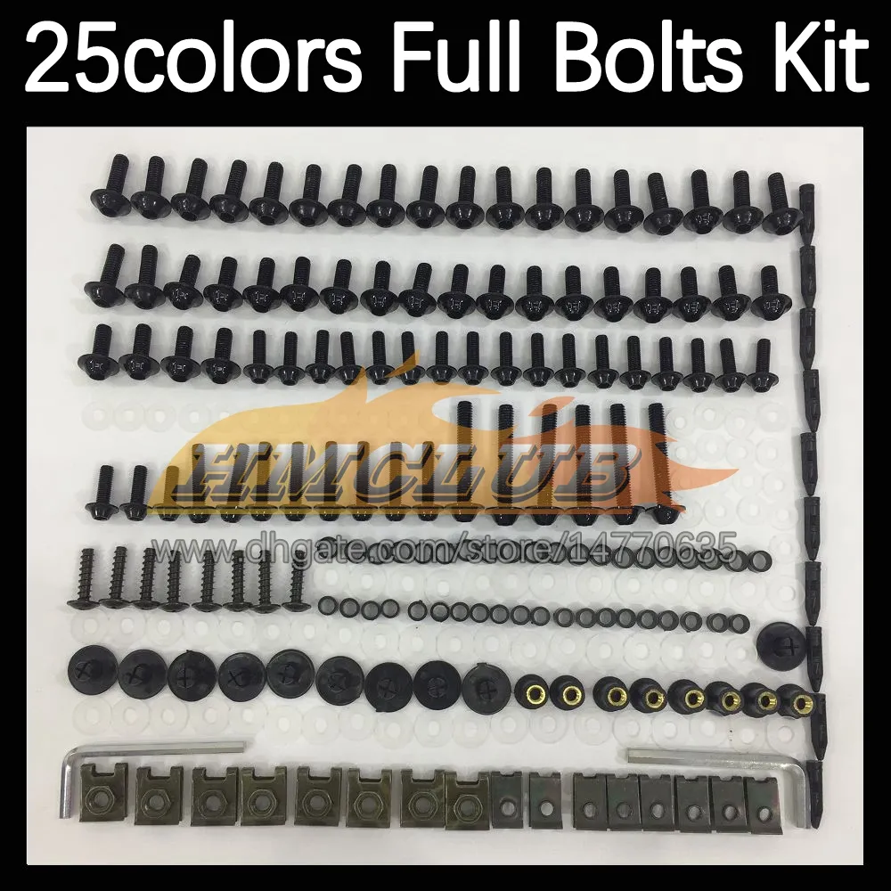 268PCS Kit complet de vis de corps de MOTO pour KAWASAKI ZZR250 ZZR-250 1990 1991 1992 93 1995 1996 1997 1998 1999 Boulons de carénage de moto Boulon de pare-brise Vis Écrous Écrou