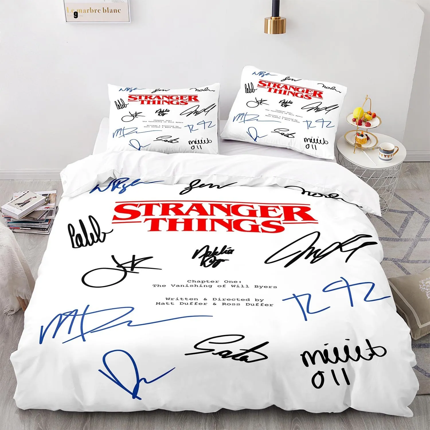 Bedding sets Stranger Things Bedding Set Single Twin Full Queen King Size Stranger Things Bed Set Aldult Kid Bedroom 011 230211