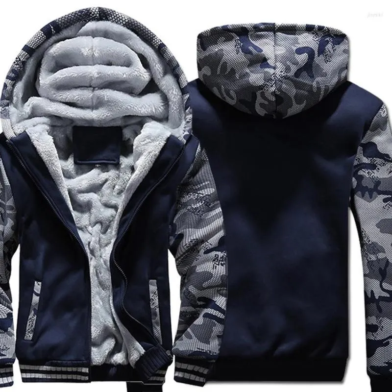 Hommes sweats à capuche hommes couleur unie 2023 hiver Camouflage vestes Hip Hop sweats survêtement bleu marine grande taille à capuche M-5XL