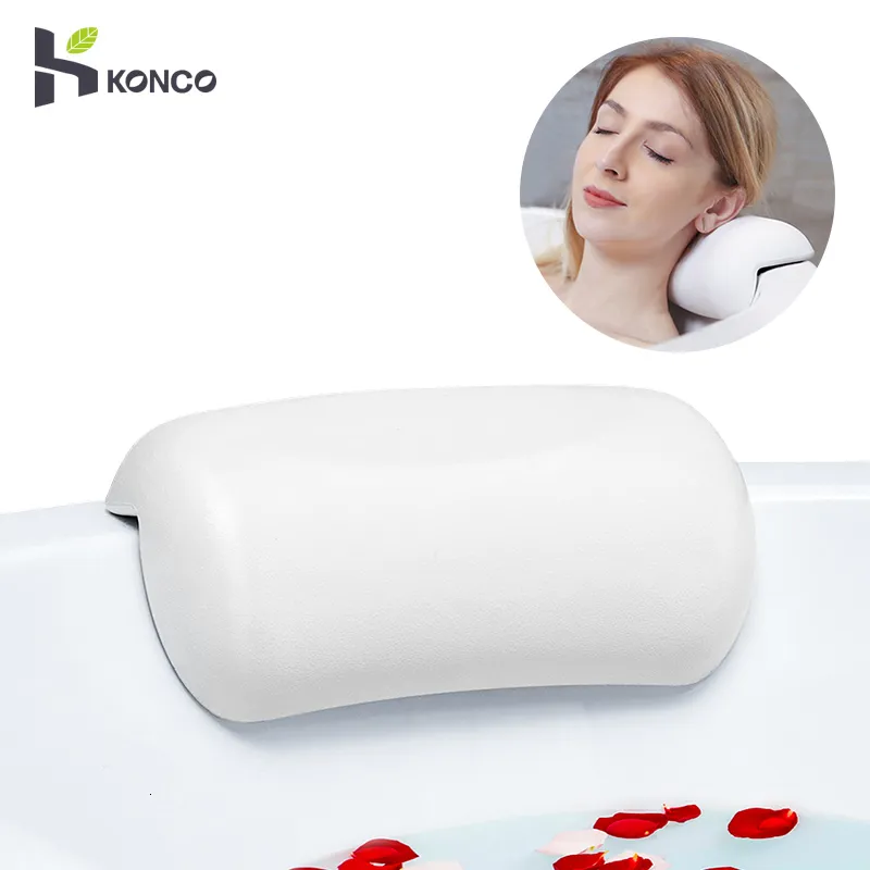 Pillow Konco Bathtub Pillow Non-slip Bathtub Headrest Soft Waterproof Bath Pillows with Suction Cups Bathroom Accessories 230211