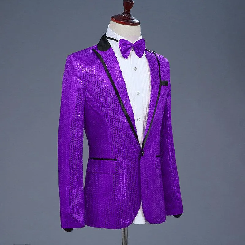 Mens purple sequin jacket cheap