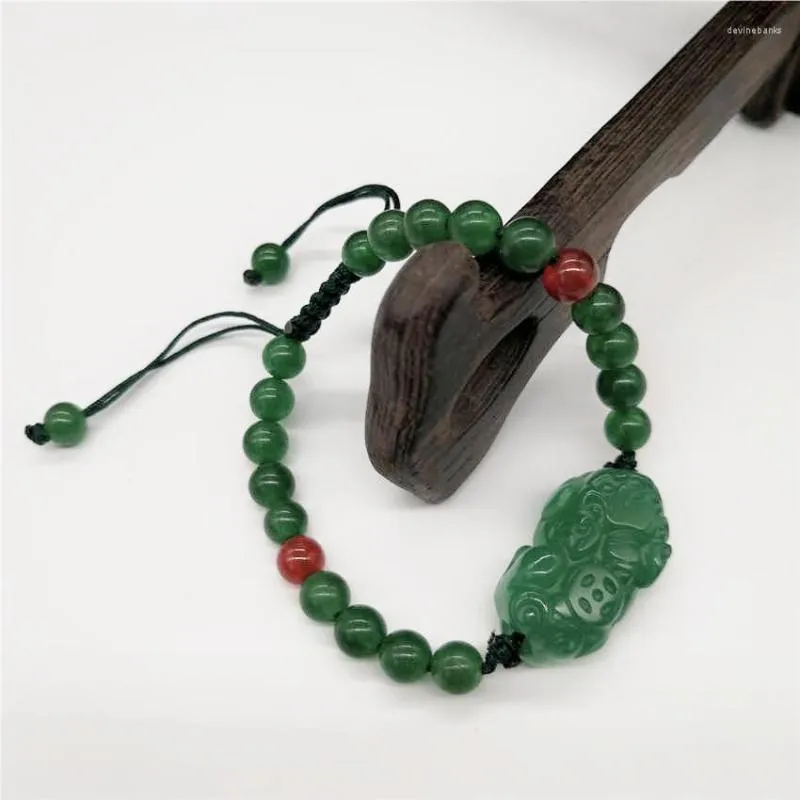 Strand Drop Jades Bracelet Jadeite PIXIU Hand String Lucky Men Women Jewelry