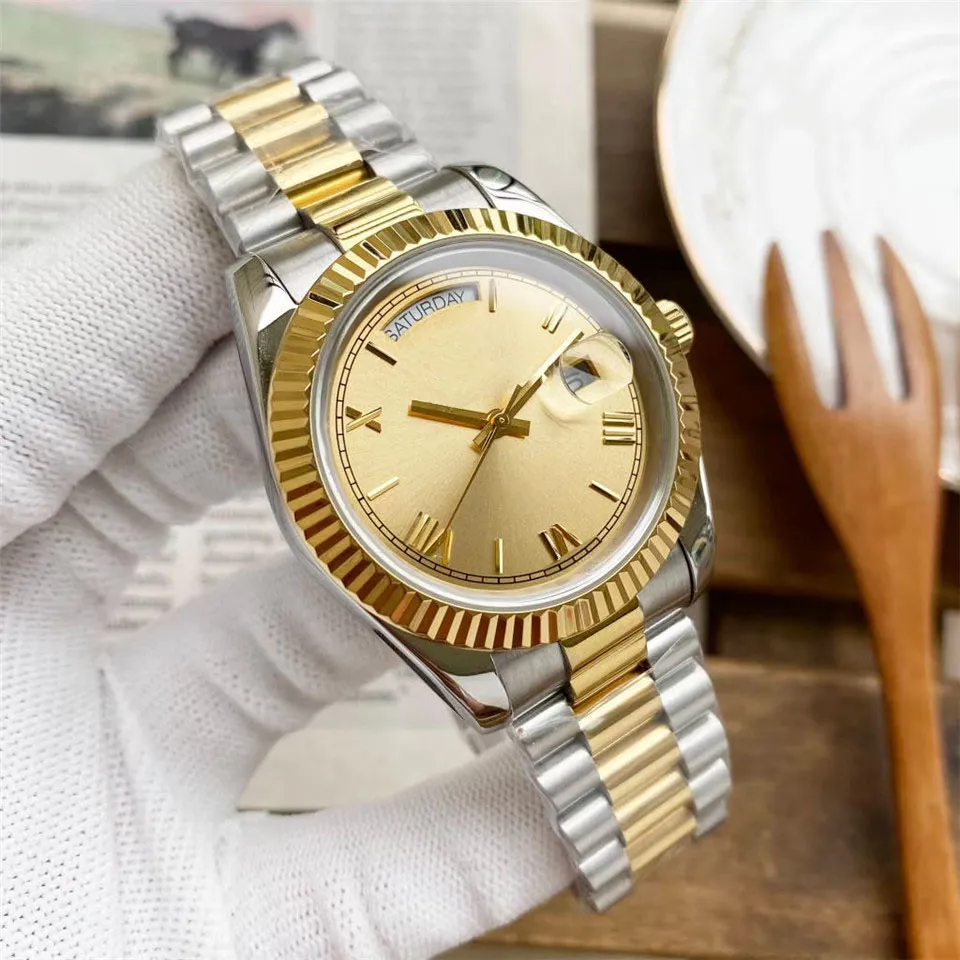 Designer Mens Automatic Gold Watch With Roman Dial 40MM Size
