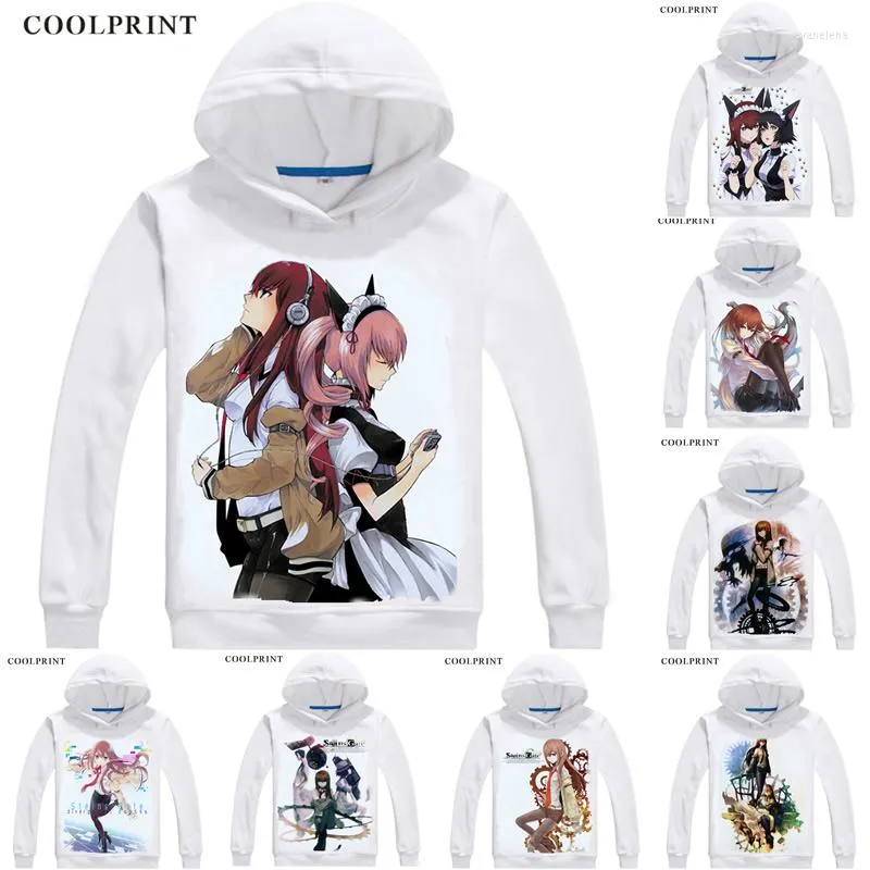 Sudaderas con capucha para hombre Steins Gate, Sudadera con capucha de manga larga de Hip Hop para hombre, sudadera de Anime Makise Kurisu Shiina Mayuri, sudaderas con motivos de Cosplay para mujer