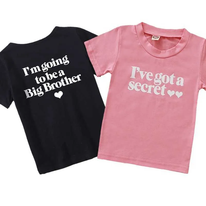 T-shirts Ik word een grote zus broer print kinderen t-shirt grappige korte mouw baby jongens meisjes katoenen letters tops tops zomer tee t230209