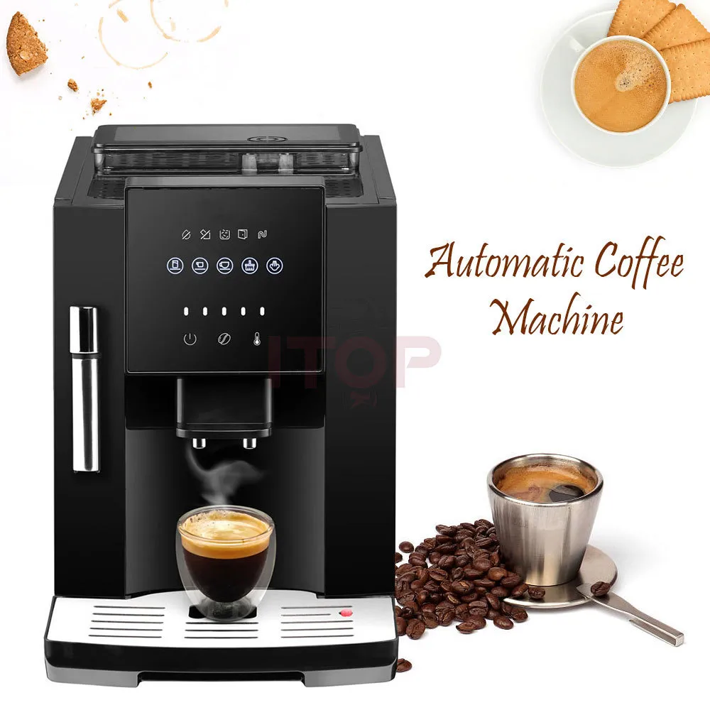 Other Home Garden ITOP Full Automatic 19 Bar Coffee Maker Bean Grinder Milk Foam Espresso Machine Water and Froth 230211