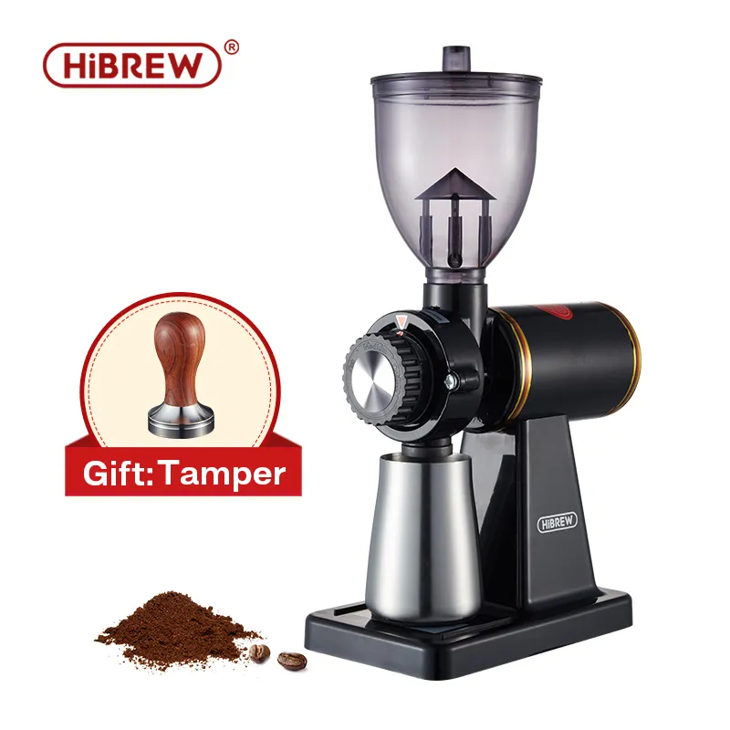 Andra Home Garden Hibrew 8-inställningar Elektriska kaffebönkvarn för espresso eller amerikansk dropp kaffe Dålig platt burr gjutning av bostäder G1 230211