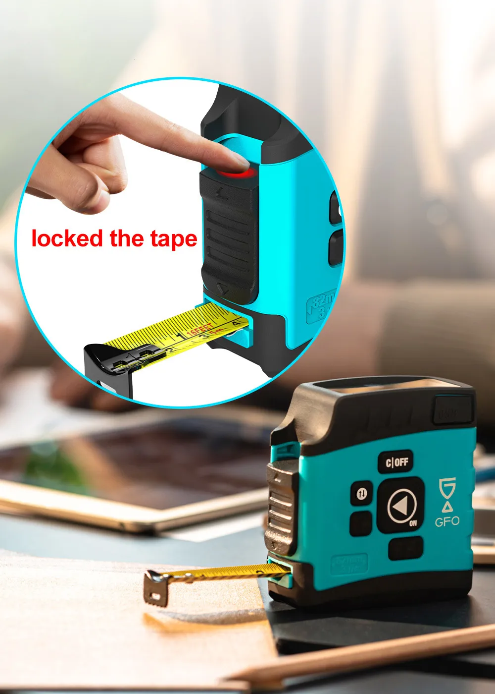 MiLESEEY DT20 3-in-1 Gauge Laser Range Finder Digital Laser Measure Tape Power Tape Laser Distance Meter 131ft Laser Measurer 1208743790 - View #9