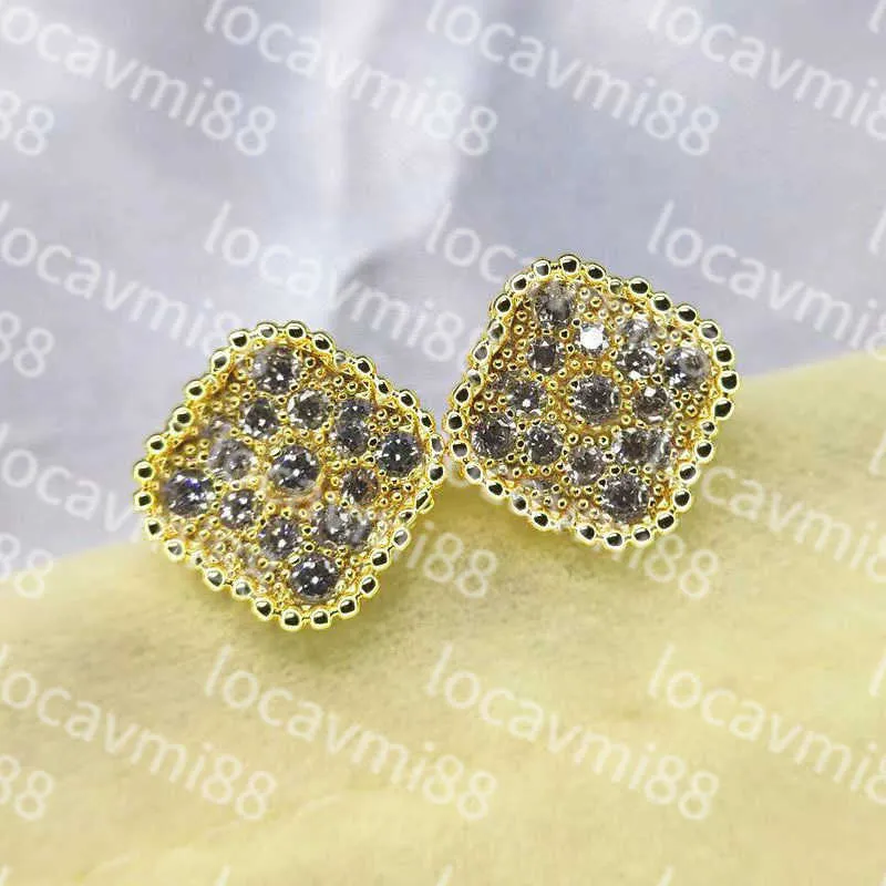 Designer Stud Charm size 0.9cm Earrings For Women 4 leaf Fashion Luxury Wedding Valentine's Day Jewelry With Box