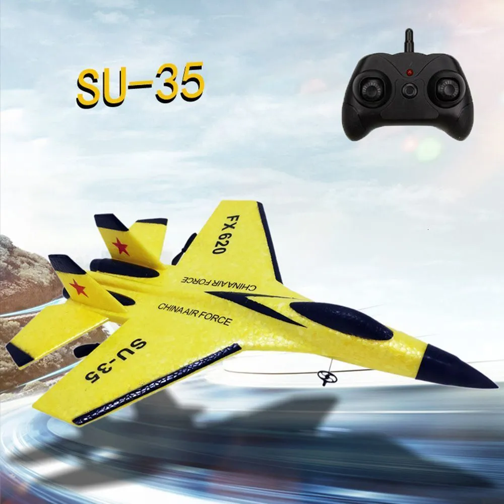 Electric/RC Aircraft FX-620 SU-35 RC Remote Control Airplane 2.4G Remote Control Fighter Hobby Plane Glider Airplane EPP Foam Toys RC Plane Kids Gift 230210