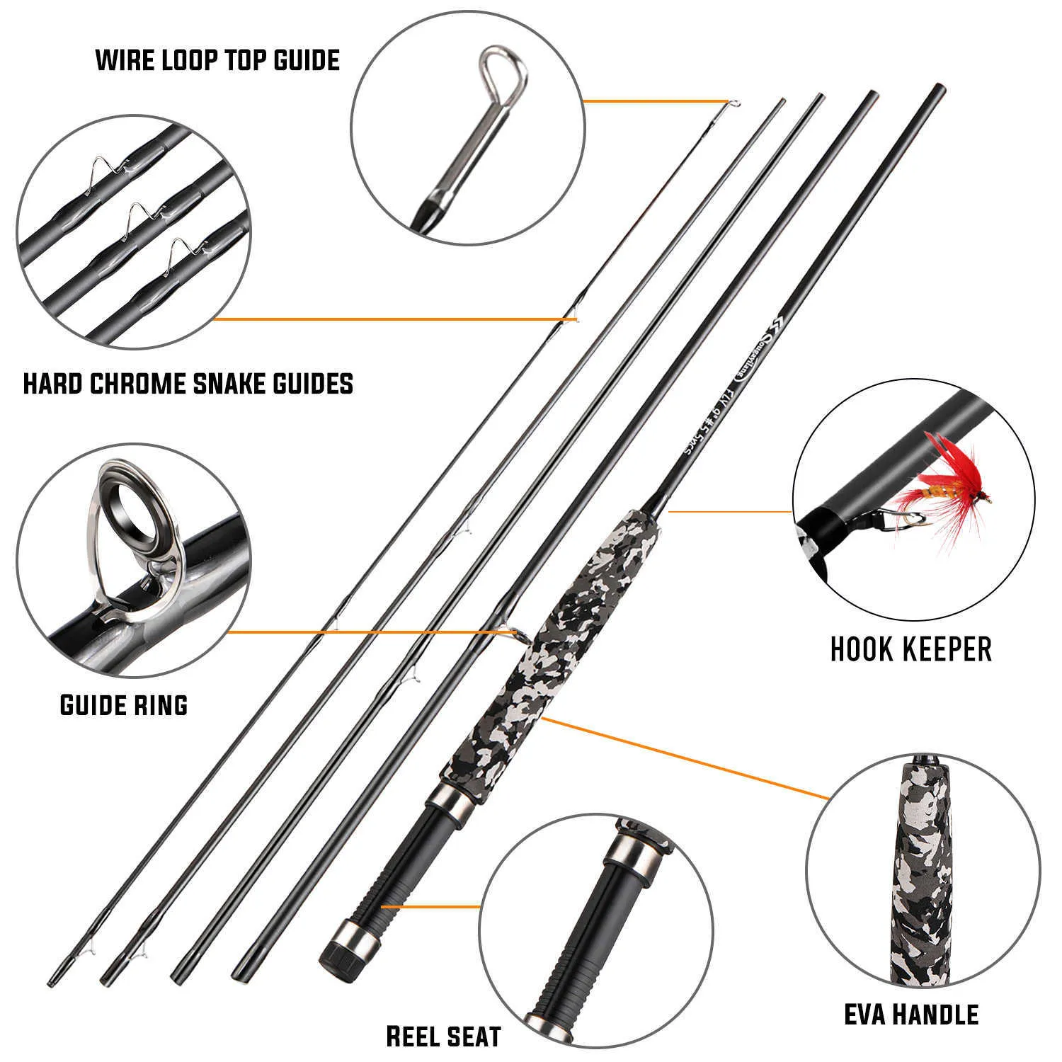 Boat Fishing Rods Sougayilang 5# Fly Fishing Rod Lightweight Ultra