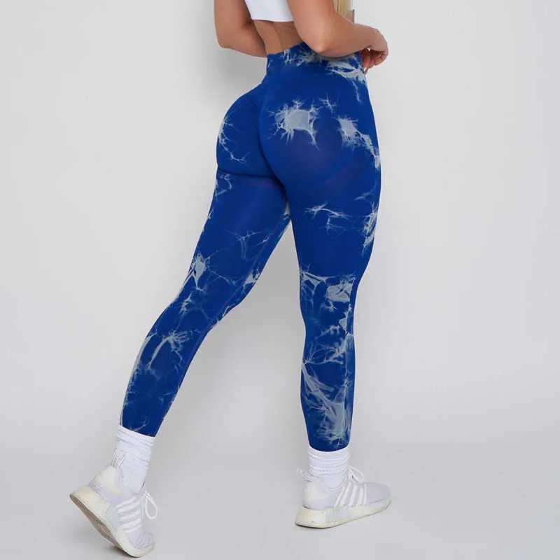 Yoga Outfit New Lightning Marble Scrunch Butt Leggings For Women Gym Tights  Tie Dye Seamless Legging New Color Workout Gym Clothing Yoga T2302