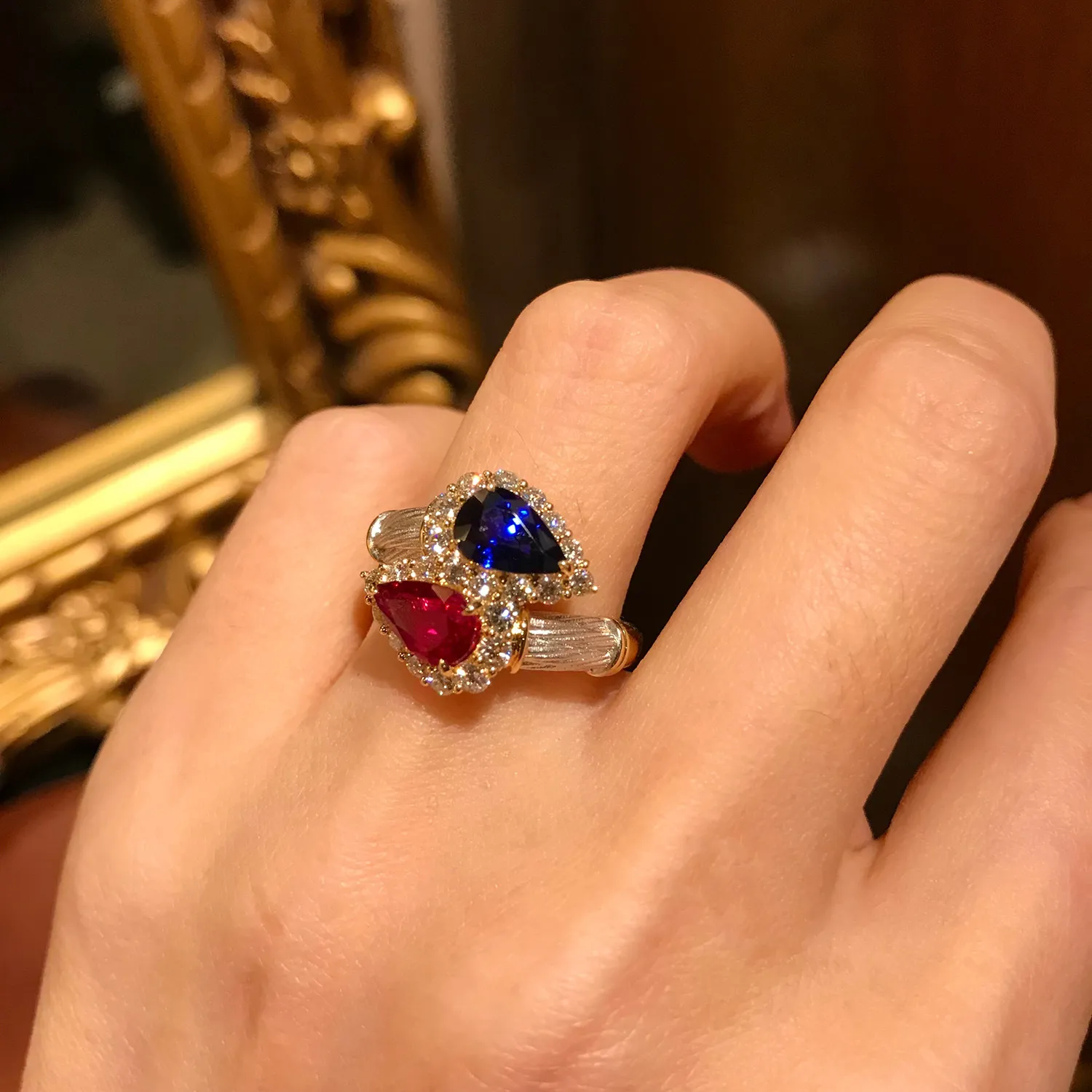 Anéis de Casamento da Marca Choucong Jóias Vintage Prata Esterlina 925 Preenchimento de Água Gota de Água Safira CZ Diamante Gemstones Festa Feminina Romântico Anel Ajustável Aberto Presente