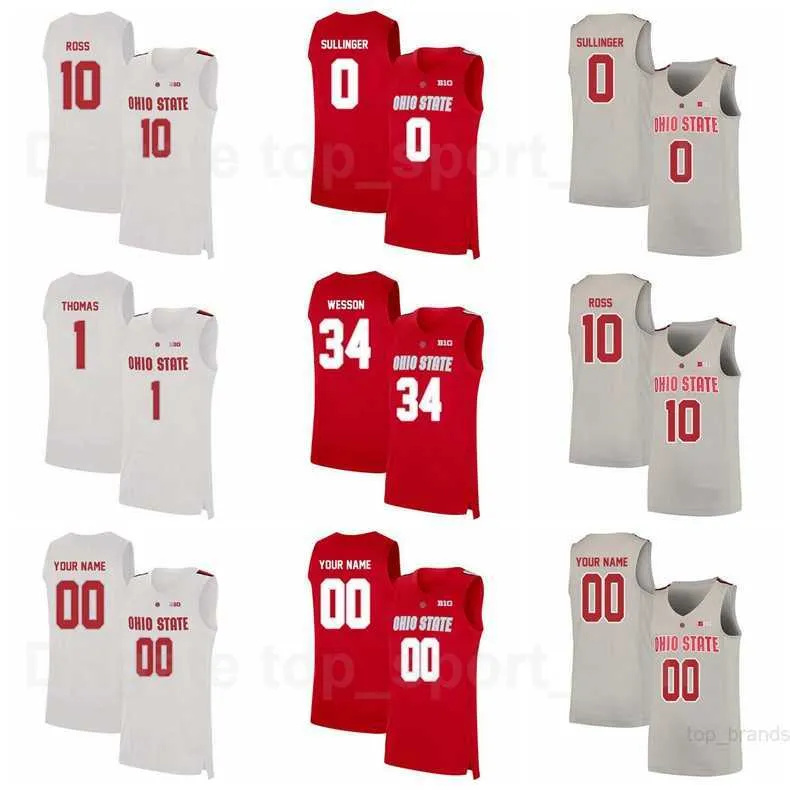 Basketball universitaire Ohio State Buckeyes College Jersey 10 LaQuinton Ross 1 Deshaun Thomas 0 Jared Sullinger 11 Jerry Lucas Kaleb Wesson