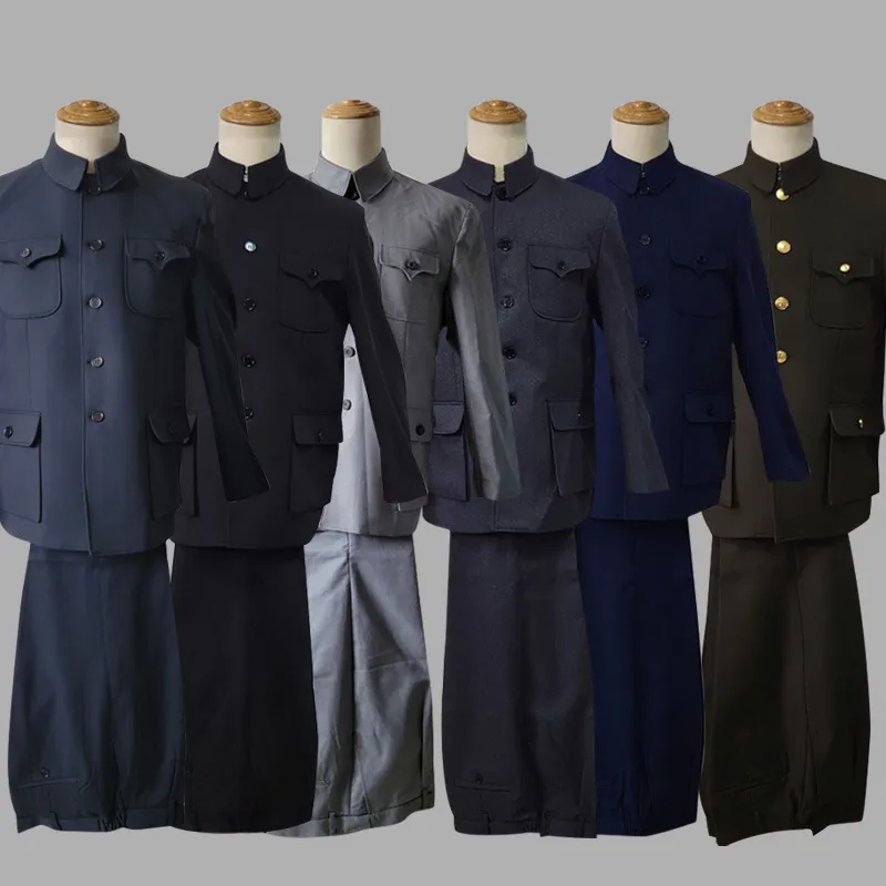 Vêtements de scène Costume Zhongshan Zhou Enlai Personnage historique Costume de scène Cadres de l'armée Vêtements Chine Années 1950 - Années 1980 Cadres Chefs de village Porter