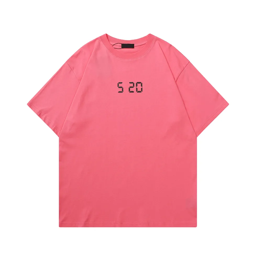 Printed Cotton Pink T Shirt Short Sleeve Tee Shirts Tops Women Men Designer Tshirts Size XS-L