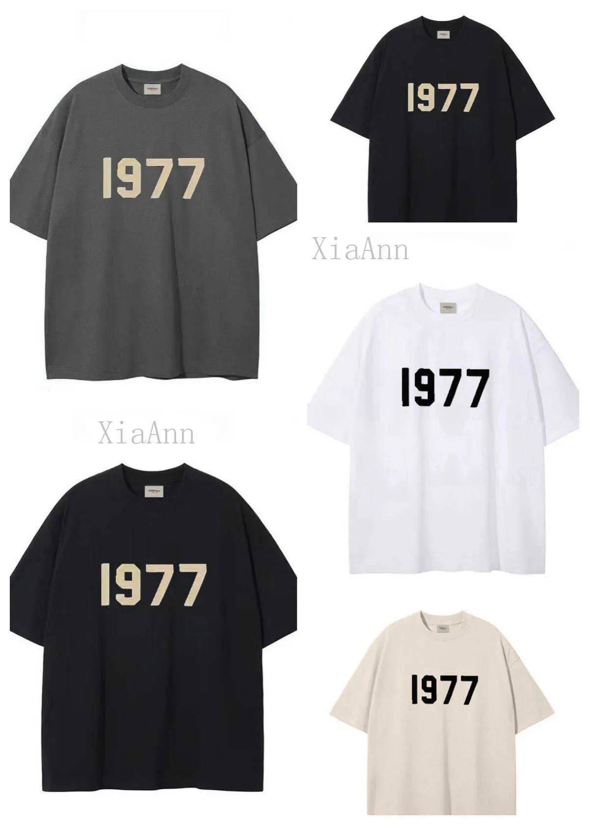 Ontwerper Mode Luxe 1977 essentieel klassiek T-shirt heren en dames Letter Printing Hip Hop FOG Top Zomer Ademend High Street Cotton Loose Tees ess