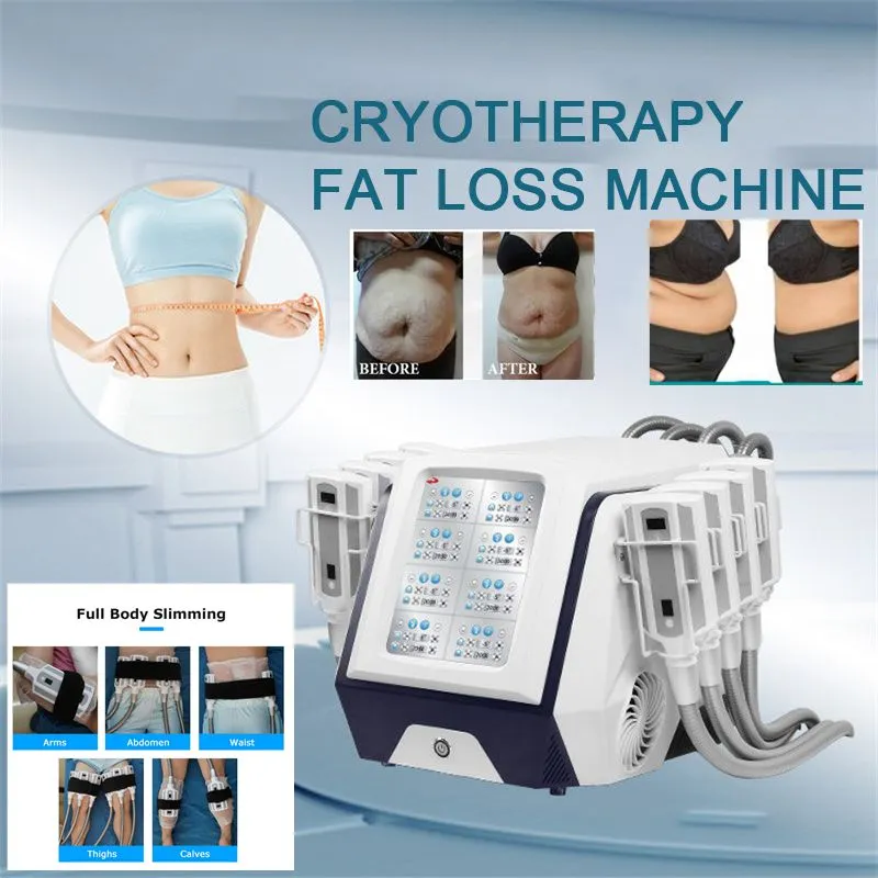 Portatile 8 Maniglie Macchina per la scultura di ghiaccio Crioterapia Corpo dimagrante Cryolipolysis Cryo Board Cool Body Sculpting Fat Freeze Salon Device