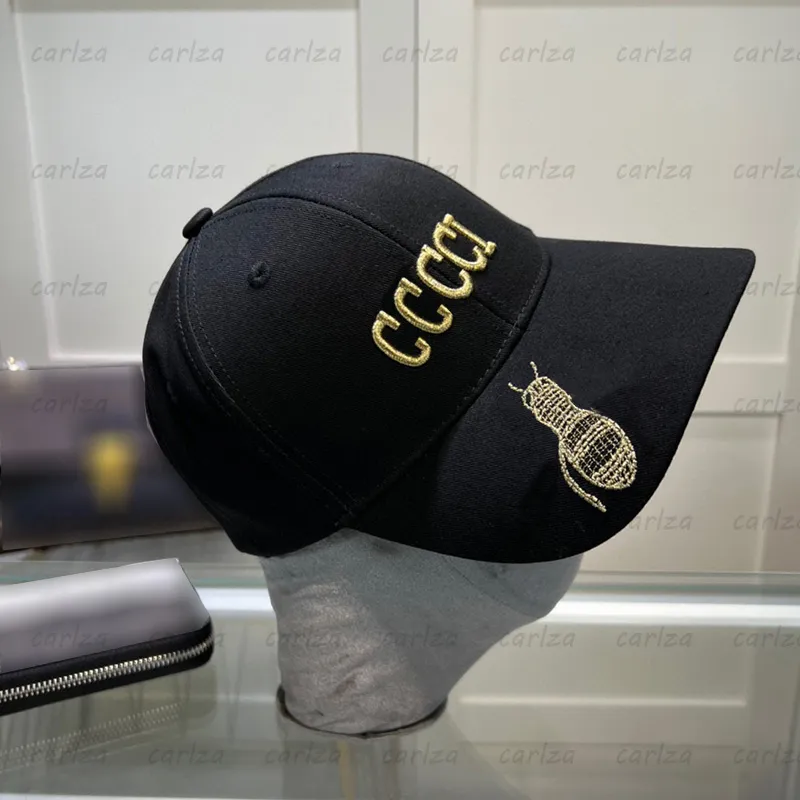 Classical Insect Pattern Baseball Cap Designer Hats Fashion Gold Silk  Letters Ball Caps For Men Luxury Sun Block Casquette Sport H315T