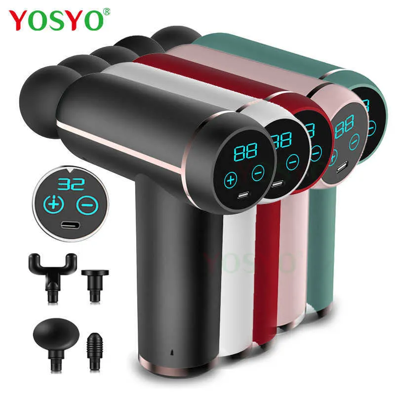 2022 Lady Fashion Mini LCD 32 Speed Muscle Massager Fascial Gun Pain Relief Body 0209