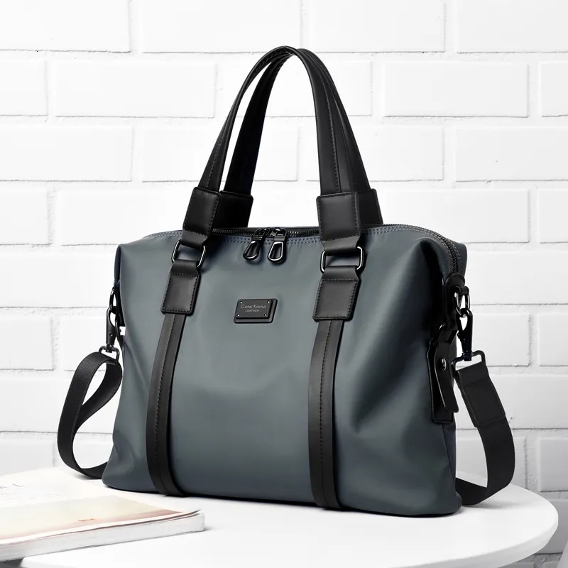 В портфелях Topbight Men's Bag PU Leather Laptop для 14 '' Messenger A4 Document Suctomer Torkment с сумочками 230211