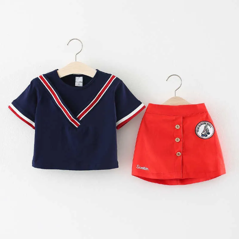 Clothing Sets Toddler Set For Girls Short Sleeve tshirt Skirt pieces Baby School Clothes Wear LIttle Girl Summer Suit Year