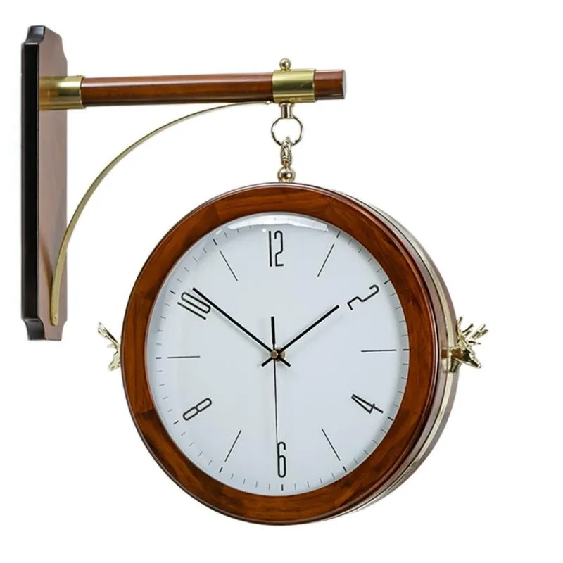 Настенные часы деревянные часы двойное лицо гостиная дома украшение модные часы декор творческий большой неопределенный подарок